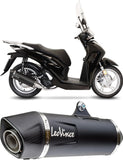 Komplette Auspuffanlage Ohne Katalysator Und Ohne Geräuschzulassung Nero Edelstahl Endkappe Carbon Fiber - Leovince Kompatibel Mit Honda Sh 150I (2020-2023)
