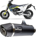 Komplette Auspuffanlage Ohne Katalysator Und Ohne Geräuschzulassung Nero Edelstahl Endkappe Carbon Fiber - Leovince Kompatibel Mit Husqvarna 701 Supermoto (2017-2020)