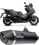 Auspuffendrohr Ohne Geräuschzulassung Nero Edelstahl Endkappe Carbon Fiber - Leovince Kompatibel Mit Honda Adv 350 (2022-2024)