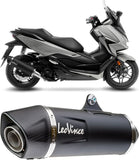 Auspuffendrohr Ohne Geräuschzulassung Nero Edelstahl Endkappe Carbon Fiber - Leovince Kompatibel Mit Honda Forza 350 (2021-2024)
