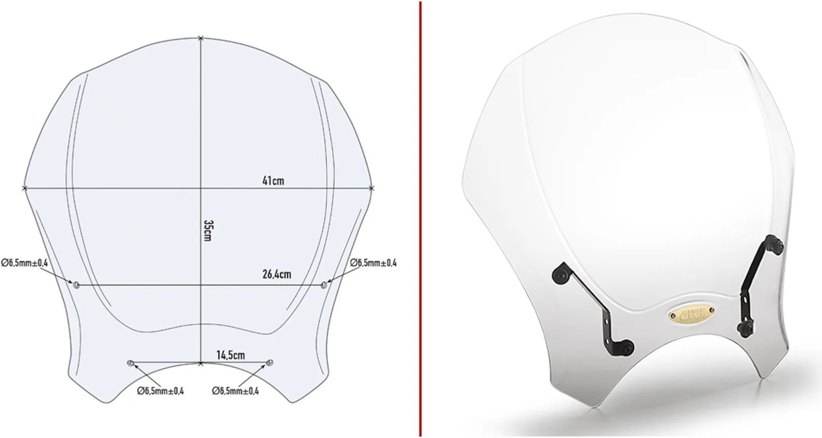 Universal Windschild Transparent - Givi Kompatibel Mit Benelli Leoncino 500 - Trail (2017-2024)