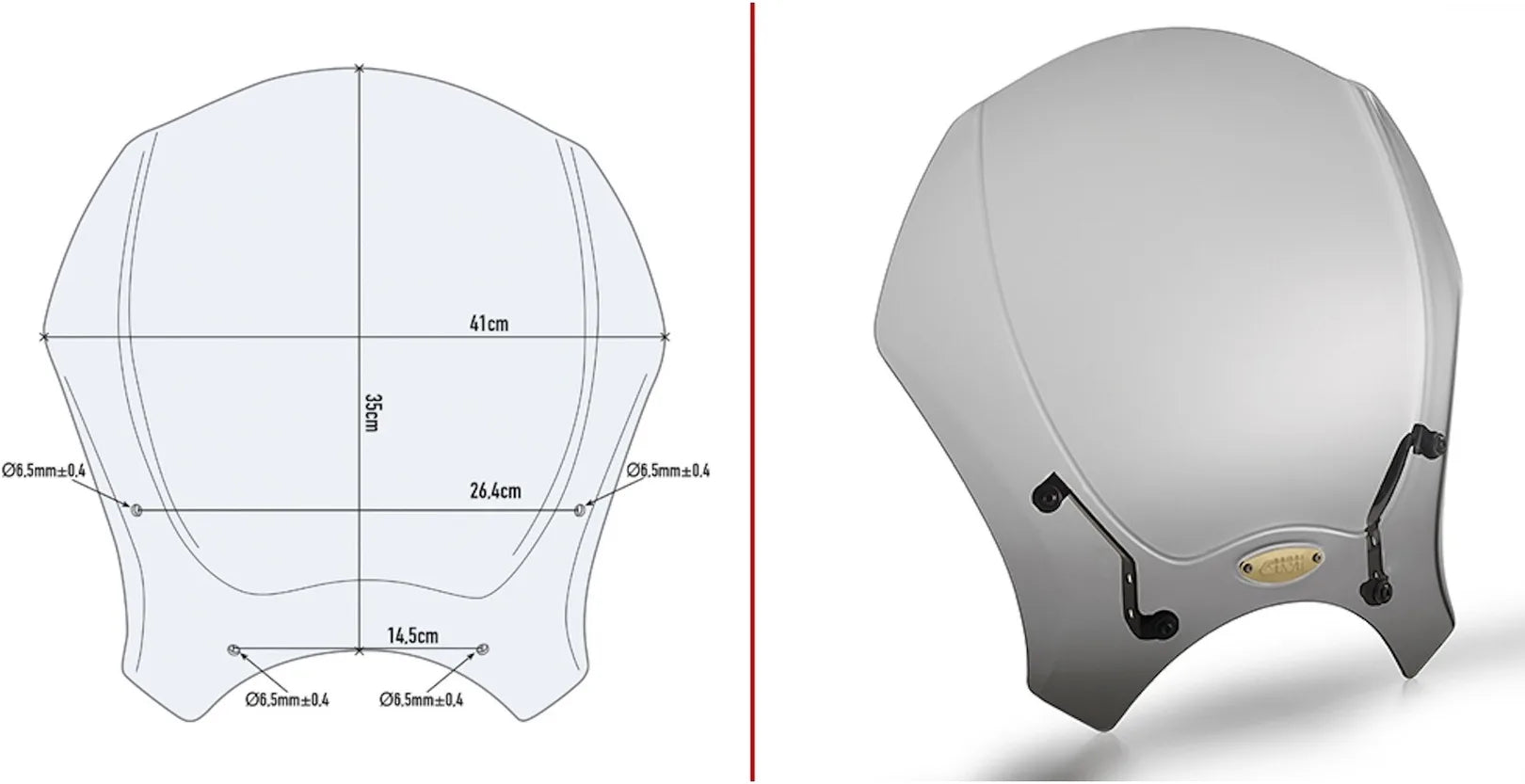 Universal Windschild Getönt - Givi Kompatibel Mit Brixton Cromwell 250 (2022-2024)