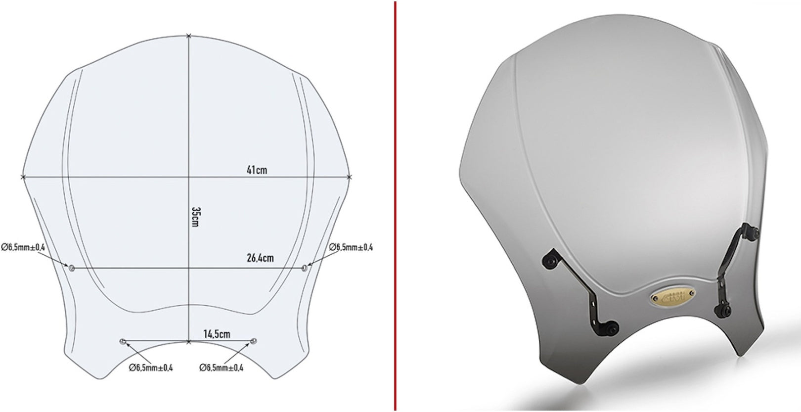Universal Smoked Wind-Screen - Givi Compatible With Benelli Leoncino 800 (2022-2024)
