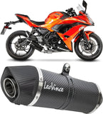 Komplette Auspuffanlage Ohne Katalysator Und Ohne Geräuschzulassung Lv One Evo Carbon Fiber Endkappe Carbon Fiber - Leovince Kompatibel Mit Kawasaki Ninja 650 (2017-2019)