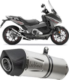 Auspuffendrohr Ohne Geräuschzulassung Lv One Evo Edelstahl Endkappe Carbon Fiber - Leovince Kompatibel Mit Honda Integra 700 - Dct (2016-2020)