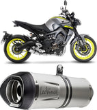 Komplette Auspuffanlage Ohne Katalysator Und Ohne Geräuschzulassung Lv One Evo Edelstahl Endkappe Carbon Fiber - Leovince Kompatibel Mit Yamaha Fj-09 Tracer (2017-2020)