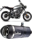 Komplette Auspuffanlage Ohne Katalysator Und Ohne Geräuschzulassung Lv One Evo Edelstahl Schwarz Endkappe Carbon Fiber - Leovince Kompatibel Mit Yamaha Tracer 700 (2016-2020)