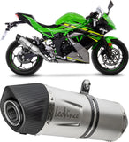 Auspuffendrohr Ohne Geräuschzulassung Lv One Evo Edelstahl Endkappe Carbon Fiber - Leovince Kompatibel Mit Kawasaki Z 125 (2019-2024)