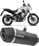 Exhaust Tip Without Sound Certification Lv One Evo Carbon Fiber Carbon Fiber End Cap - Leovince Compatible With Honda Cbr 500 R (2019-2023)