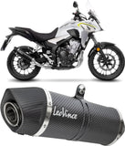 Auspuffendrohr Ohne Geräuschzulassung Lv One Evo Carbon Fiber Endkappe Carbon Fiber - Leovince Kompatibel Mit Honda Cb 500 F (2019-2023)