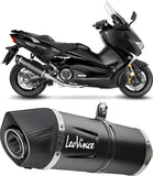 Komplette Auspuffanlage Ohne Katalysator Und Ohne Geräuschzulassung Lv One Evo Edelstahl Schwarz Endkappe Carbon Fiber - Leovince Kompatibel Mit Yamaha Xp 530 T-Max Abs (2017-2019)