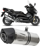 Komplette Auspuffanlage Ohne Katalysator Und Ohne Geräuschzulassung Lv One Evo Edelstahl Endkappe Carbon Fiber - Leovince Kompatibel Mit Yamaha Xp 560 T-Max (2020-2024)