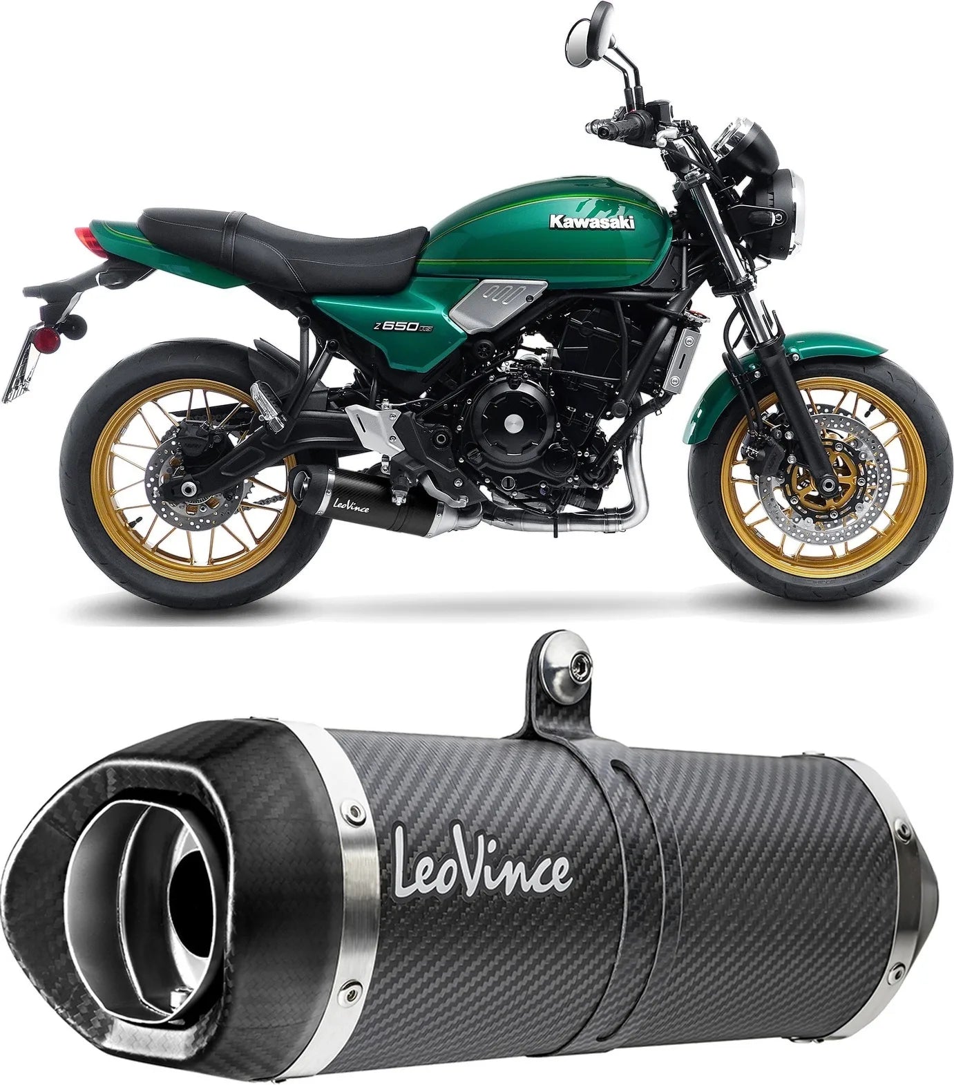 Komplette Auspuffanlage Ohne Katalysator Und Ohne Geräuschzulassung Lv One Evo Carbon Fiber Endkappe Carbon Fiber - Leovince Kompatibel Mit Kawasaki Ninja 650 (2021-2026)