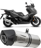 Exhaust Tip Without Sound Certification Lv One Evo Stainless Steel Carbon Fiber End Cap - Leovince Compatible With Honda Adv 350 (2022-2024)