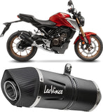 Komplette Auspuffanlage Ohne Katalysator Und Ohne Geräuschzulassung Lv One Evo Edelstahl Schwarz Endkappe Carbon Fiber - Leovince Kompatibel Mit Honda Cb 125 R Neo Sports Café (2021-2023)