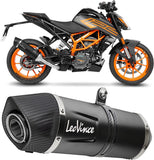 Auspuffendrohr Ohne Geräuschzulassung Lv One Evo Edelstahl Schwarz Endkappe Carbon Fiber - Leovince Kompatibel Mit Ktm 125 Duke (2021-2023)