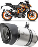 Auspuffendrohr Ohne Geräuschzulassung Lv One Evo Edelstahl Endkappe Carbon Fiber - Leovince Kompatibel Mit Ktm 125 Duke (2021-2023)