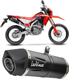 Auspuffendrohr Ohne Geräuschzulassung Lv One Evo Edelstahl Schwarz Endkappe Carbon Fiber - Leovince Kompatibel Mit Honda Crf 300 L - Rally (2021-2024)