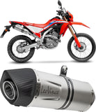 Auspuffendrohr Ohne Geräuschzulassung Lv One Evo Edelstahl Endkappe Carbon Fiber - Leovince Kompatibel Mit Honda Crf 300 L - Rally (2021-2024)
