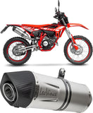 Exhaust Tip Without Sound Certification Lv One Evo Stainless Steel Carbon Fiber End Cap - Leovince Compatible With Beta Rr 125 Motard Lc 4T (2021-2024)