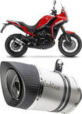 Auspuffendrohr Ohne Geräuschzulassung Lv Pro Edelstahl Endkappe Carbon Fiber - Leovince Kompatibel Mit Moto Morini X-Cape 650 - A2 (2021-2024)