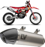 Auspuffendrohr Ohne Geräuschzulassung Lv-X Evo Edelstahl Endkappe Carbon Fiber - Leovince Kompatibel Mit Ktm 350 Exc-F (2020-2023)