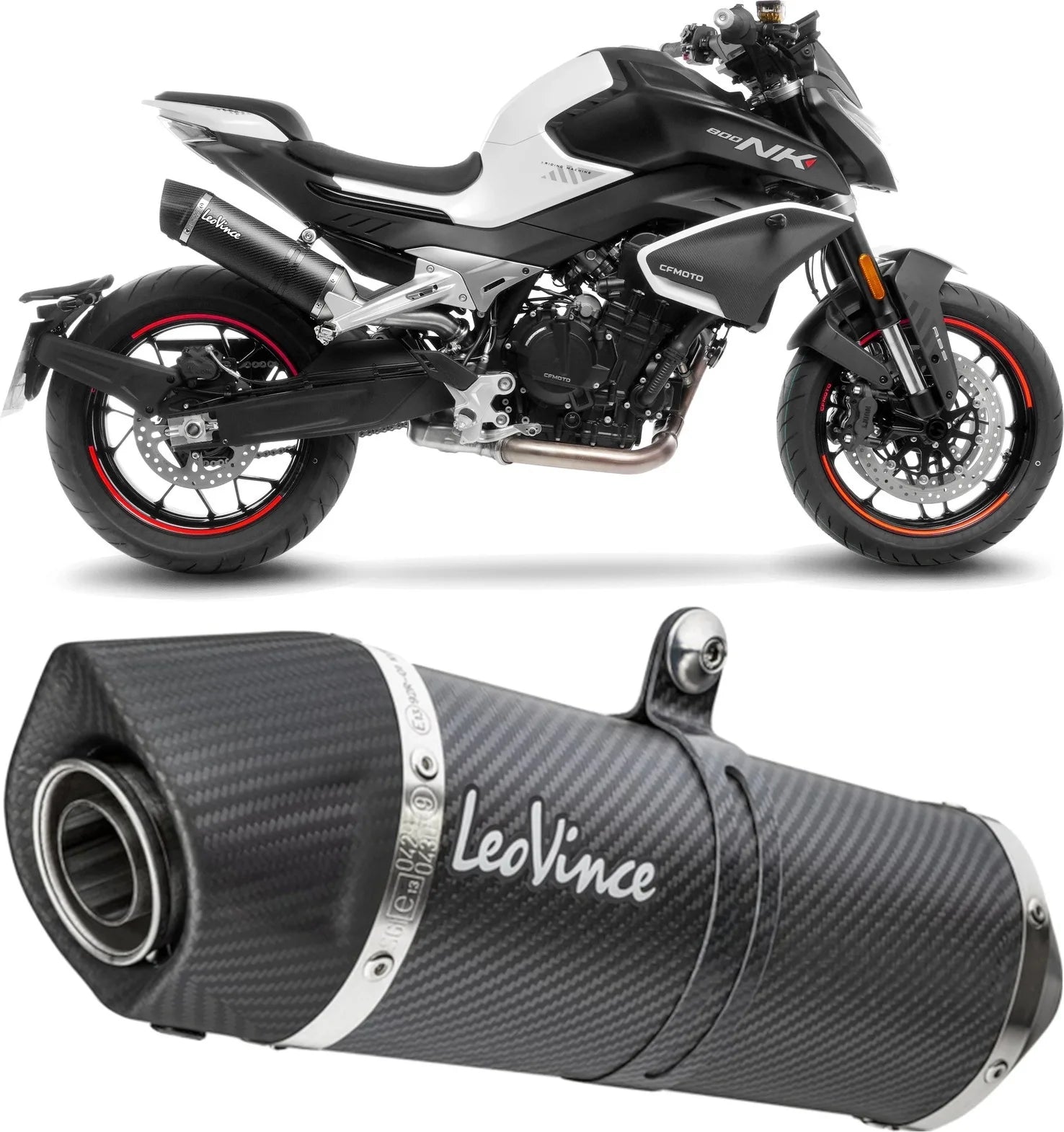 Auspuffendrohr Ohne Geräuschzulassung Lv One Evo Carbon Fiber Endkappe Carbon Fiber - Leovince Kompatibel Mit Cfmoto 800 Nk Advanced (2023-2024)