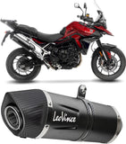 Auspuffendrohr Ohne Geräuschzulassung Lv One Evo Edelstahl Schwarz Endkappe Carbon Fiber - Leovince Kompatibel Mit Triumph Tiger 900 Rally Pro (2024-2026)