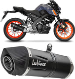 Komplette Auspuffanlage Ohne Katalysator Und Ohne Geräuschzulassung Lv One Evo Edelstahl Schwarz Endkappe Carbon Fiber - Leovince Kompatibel Mit Yamaha Mt-125 (2021-2024)
