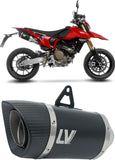 Doppelauspuffanlage Ohne Geräuschzulassung Lv Pro Edelstahl Schwarz Endkappe Carbon Fiber - Leovince Kompatibel Mit Ducati Hypermotard 698 Mono (2024-2026)