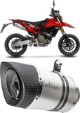 Doppelauspuffanlage Ohne Geräuschzulassung Lv Pro Edelstahl Endkappe Carbon Fiber - Leovince Kompatibel Mit Ducati Hypermotard 698 Mono (2024-2026)