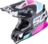 Offroad-Helm Für Motorrad Scorpion Exo Vx-16 Evo Air Polycarbonate Schwarz Metallic Blau Rosa Analog Grösse M