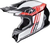 Offroad-Helm Für Motorrad Scorpion Exo Vx-16 Evo Air Polycarbonate Schwarz Rot Lignes Grösse Xl