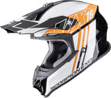 Offroad-Helm Für Motorrad Scorpion Exo Vx-16 Evo Air Polycarbonate Schwarz Orange Lignes Grösse Xs
