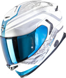 Integralhelm Für Motorrad Scorpion Exo Exo-Gt Sp Air Ultra Tct Weiß Blau Arten Grösse L