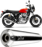 Doppelauspuffanlage Ohne Geräuschzulassung Classic Racer Edelstahl Endkappe Edelstahl - Leovince Kompatibel Mit Royal Enfield Continental Gt 650 (2019-2026)