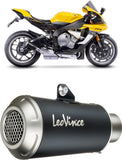 Auspuffendrohr Ohne Geräuschzulassung Lv-10 Edelstahl Schwarz Endkappe Edelstahl - Leovince Kompatibel Mit Yamaha Yzf-R1 - M 1000 (2015-2016)