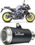 Auspuffendrohr Ohne Geräuschzulassung Lv-10 Edelstahl Schwarz Endkappe Edelstahl - Leovince Kompatibel Mit Yamaha Fz-10 - Sp (2022-2025)
