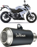 Auspuffendrohr Ohne Geräuschzulassung Lv-10 Edelstahl Schwarz Endkappe Edelstahl - Leovince Kompatibel Mit Kawasaki Ninja 250 R (2013-2016)