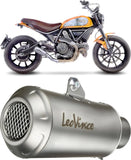 Auspuffendrohr Ohne Geräuschzulassung Lv-10 Edelstahl Endkappe Edelstahl - Leovince Kompatibel Mit Ducati Scrambler 800 - Full Throttle (2017-2020)