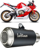 Auspuffendrohr Ohne Geräuschzulassung Lv-10 Edelstahl Schwarz Endkappe Edelstahl - Leovince Kompatibel Mit Honda Cbr 1000 Rr Fireblade (2017-2019)
