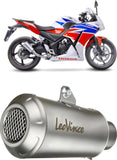 Auspuffendrohr Ohne Geräuschzulassung Lv-10 Edelstahl Endkappe Edelstahl - Leovince Kompatibel Mit Honda Cbr 300 R (2014-2017)