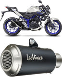 Auspuffendrohr Ohne Geräuschzulassung Lv-10 Edelstahl Schwarz Endkappe Edelstahl - Leovince Kompatibel Mit Yamaha Mt-25 250 (2015-2018)