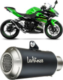Auspuffendrohr Ohne Geräuschzulassung Lv-10 Edelstahl Schwarz Endkappe Edelstahl - Leovince Kompatibel Mit Kawasaki Z 400 (2019-2021)