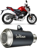 Komplette Auspuffanlage Ohne Katalysator Und Ohne Geräuschzulassung Lv-10 Edelstahl Schwarz Endkappe Edelstahl - Leovince Kompatibel Mit Honda Cb 125 R Neo Sports Café (2018-2020)