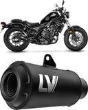Auspuffendrohr Ohne Geräuschzulassung Lv-10 Edelstahl Full Schwarz Endkappe Edelstahl Schwarz - Leovince Kompatibel Mit Honda Cmx 500 Rebel (2017-2024)
