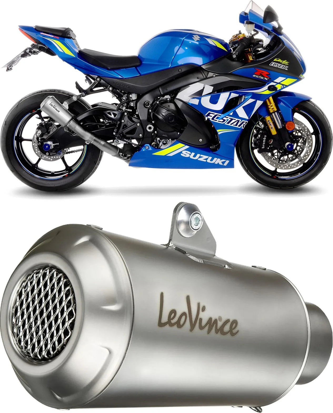 Auspuffendrohr Ohne Geräuschzulassung Lv-10 Edelstahl Endkappe Edelstahl - Leovince Kompatibel Mit Suzuki Gsx-R 1000 - R (2017-2021)