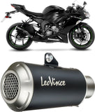 Auspuffendrohr Ohne Geräuschzulassung Lv-10 Edelstahl Schwarz Endkappe Edelstahl - Leovince Kompatibel Mit Kawasaki Zx 6R Ninja (2009-2016)