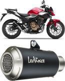 Exhaust Tip Without Sound Certification Lv-14 R Steel Black Carbon Fiber End Cap - Leovince Compatible With Honda Cbr 500 R (2024-2026)