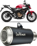 Auspuffendrohr Ohne Geräuschzulassung Lv-10 Edelstahl Schwarz Endkappe Edelstahl - Leovince Kompatibel Mit Honda Cb 500 Hornet (2024-2026)